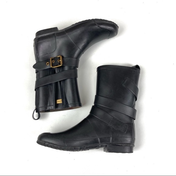 Burberry Black Mini Mid Buckle Rain Boots - Picture 4 of 12